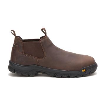 Caterpillar Outline Slip-On Steel Burunlu Iş Botu Erkek Kahve | CAT182-TR
